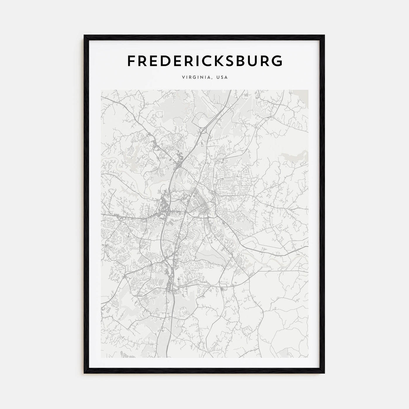 Fredericksburg Map Portrait Poster