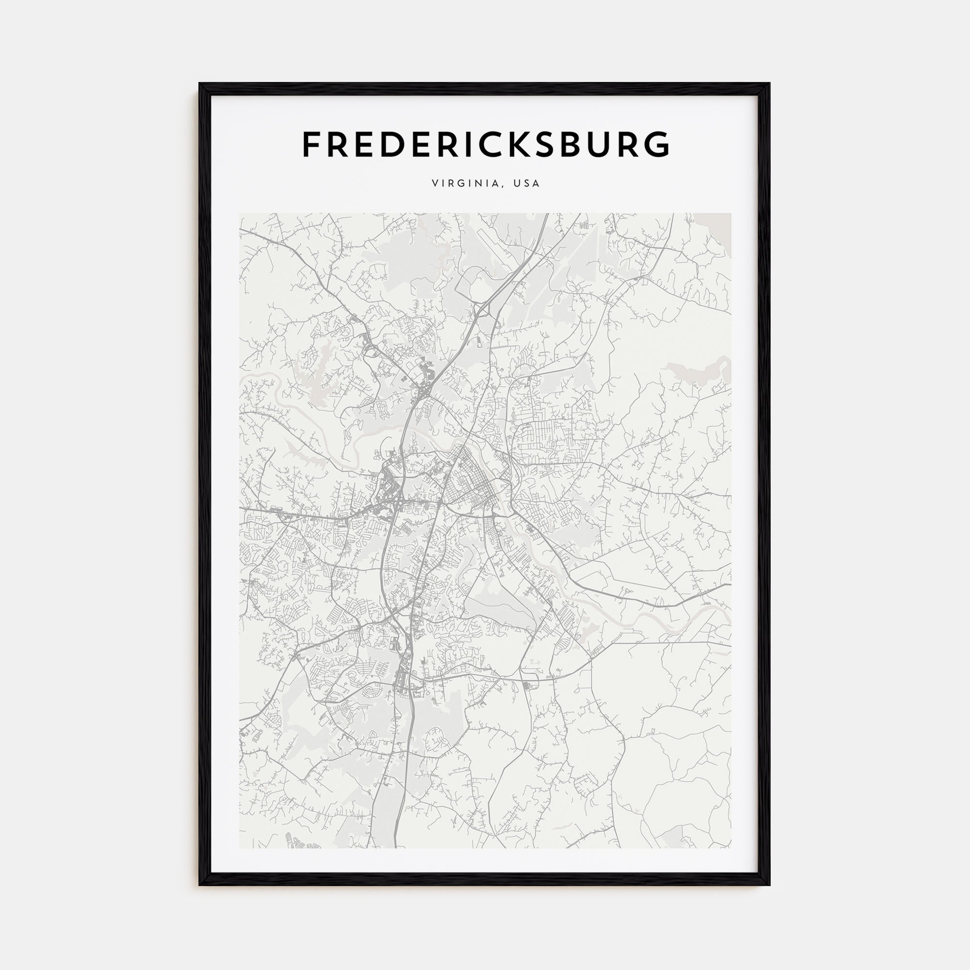 Fredericksburg Map Portrait Poster
