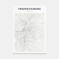 Fredericksburg Map Portrait Poster