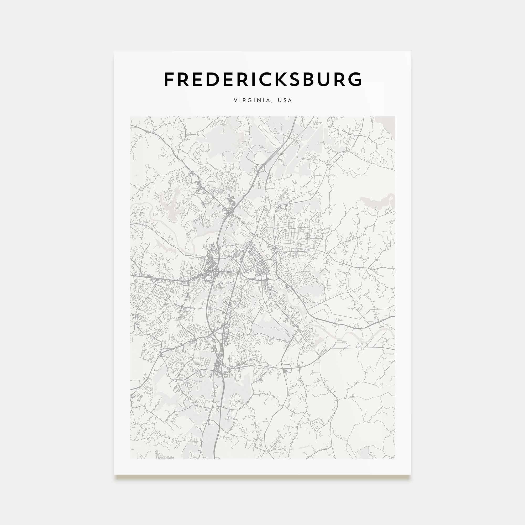 Fredericksburg Map Portrait Poster