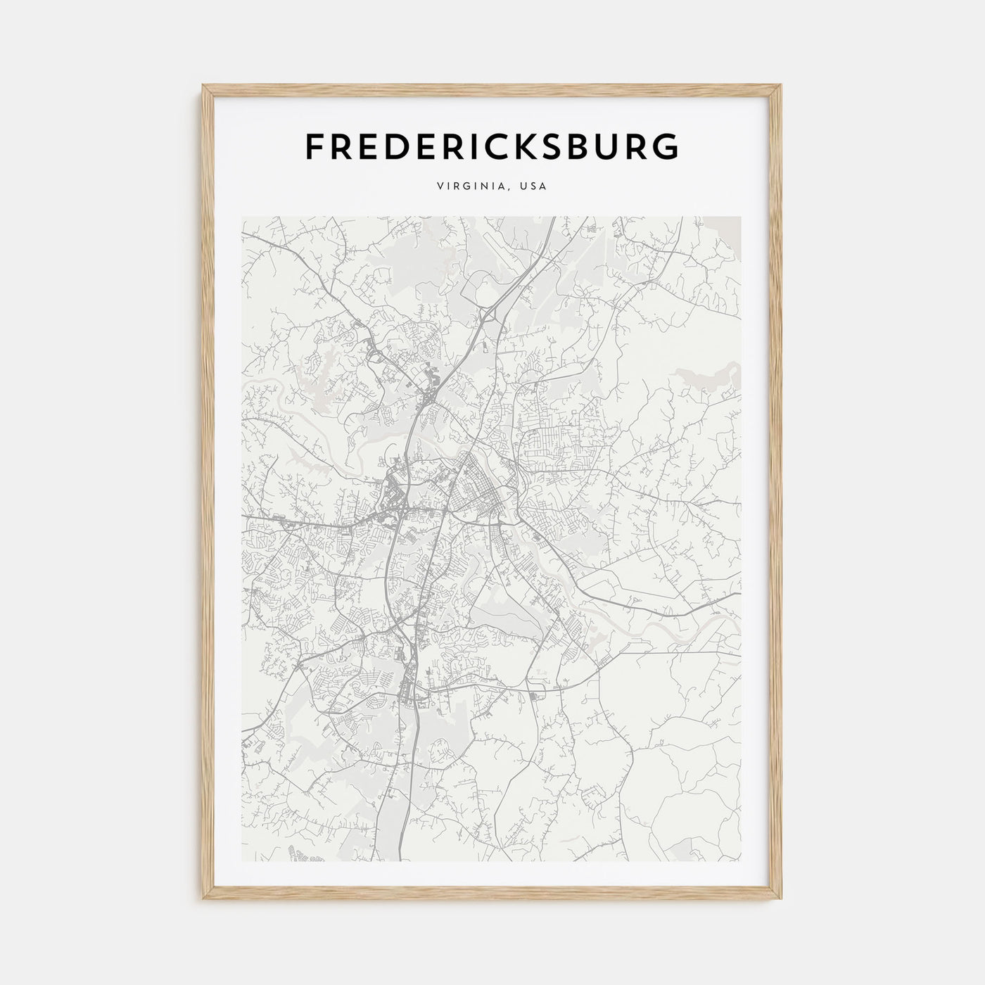 Fredericksburg Map Portrait Poster