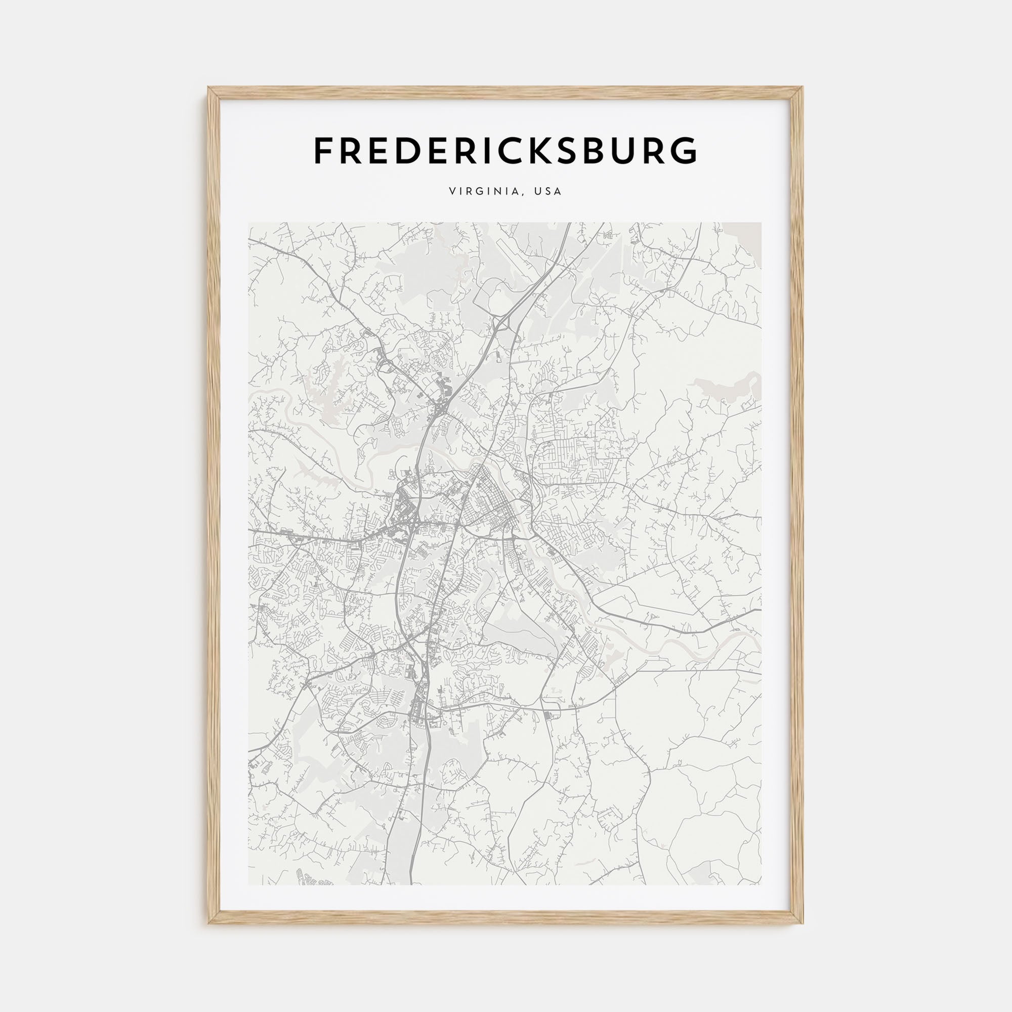 Fredericksburg Map Portrait Poster