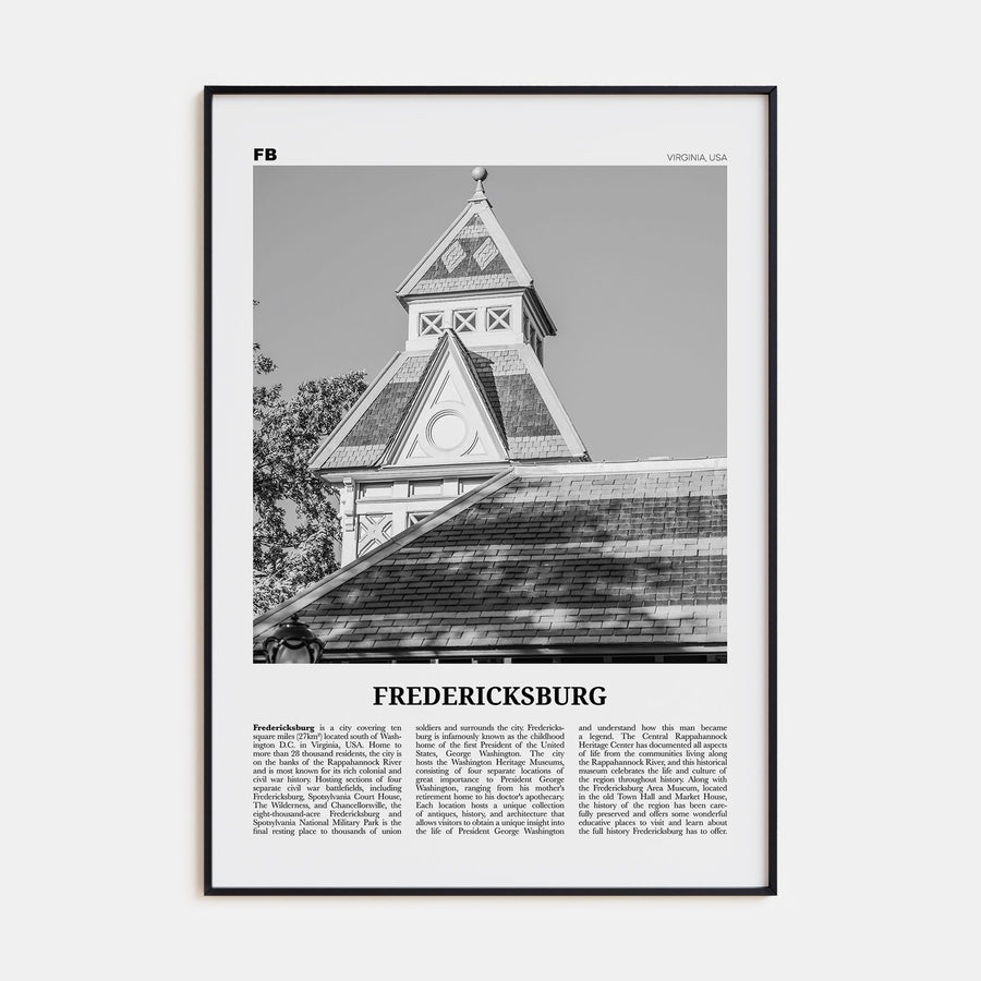 Fredericksburg Travel B&W Poster