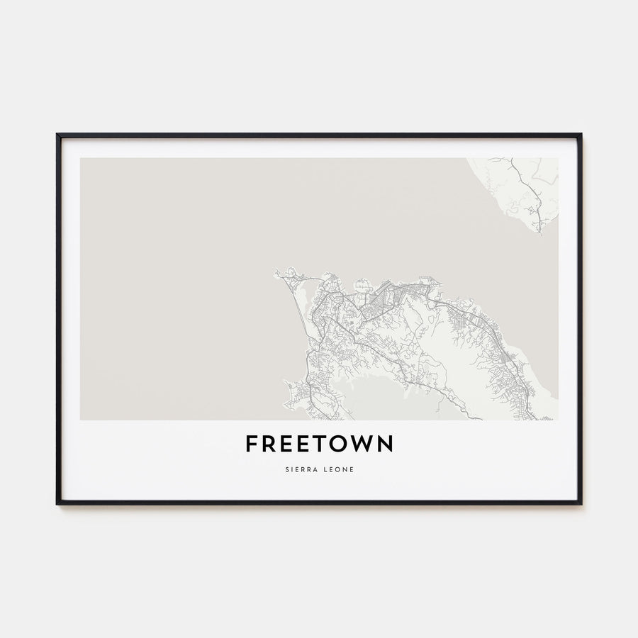 Freetown Map Landscape Poster