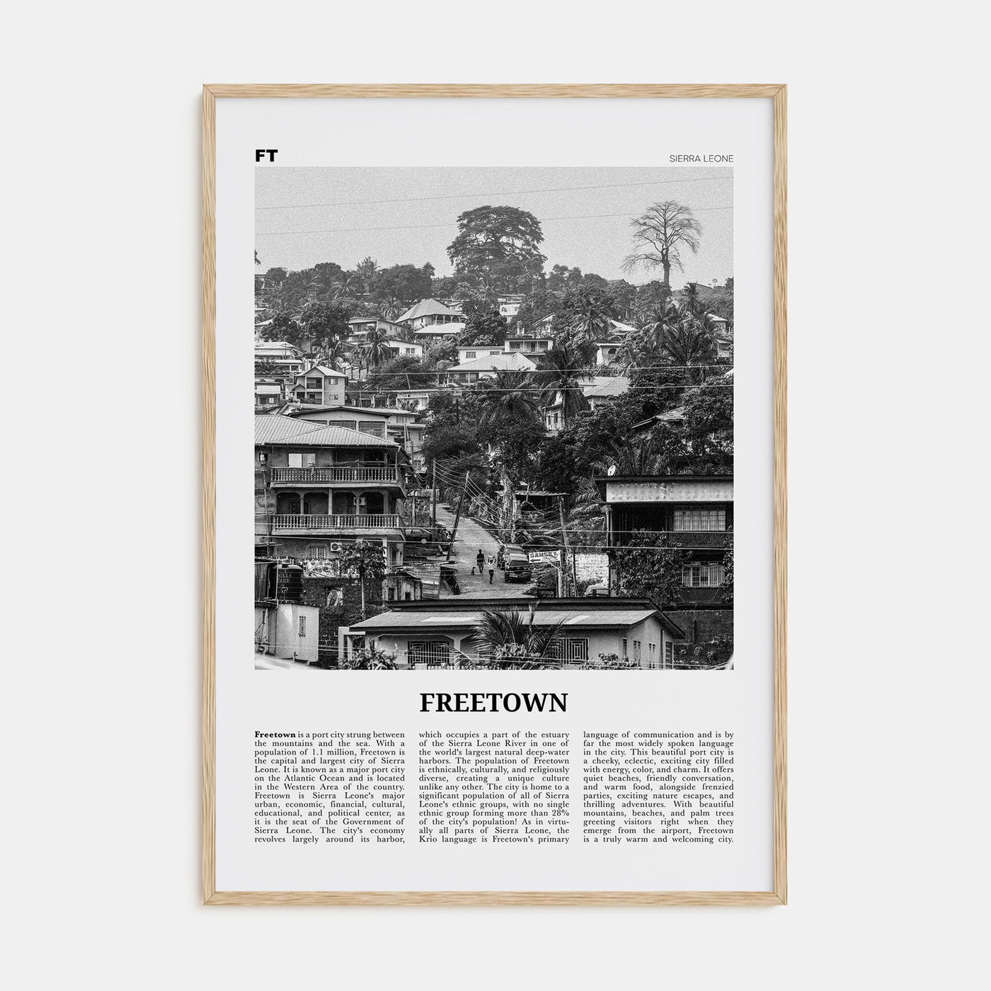 Freetown Travel B&W Poster