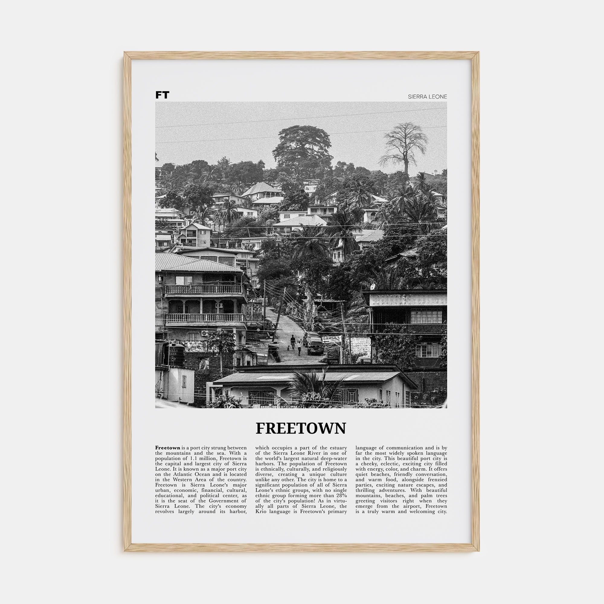 Freetown Travel B&W Poster