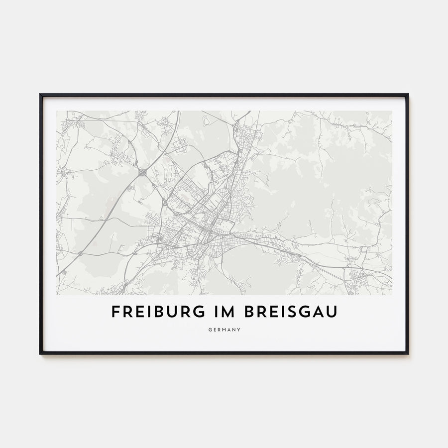 Freiburg im Breisgau Map Landscape Poster
