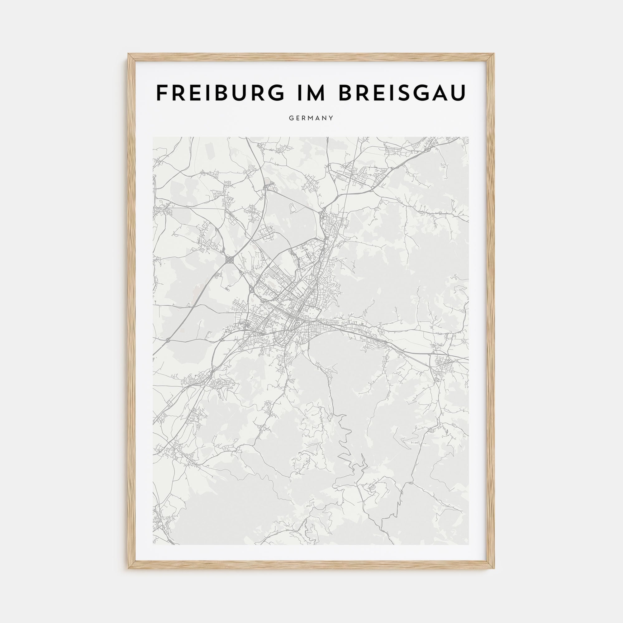 Freiburg im Breisgau Map Portrait Poster