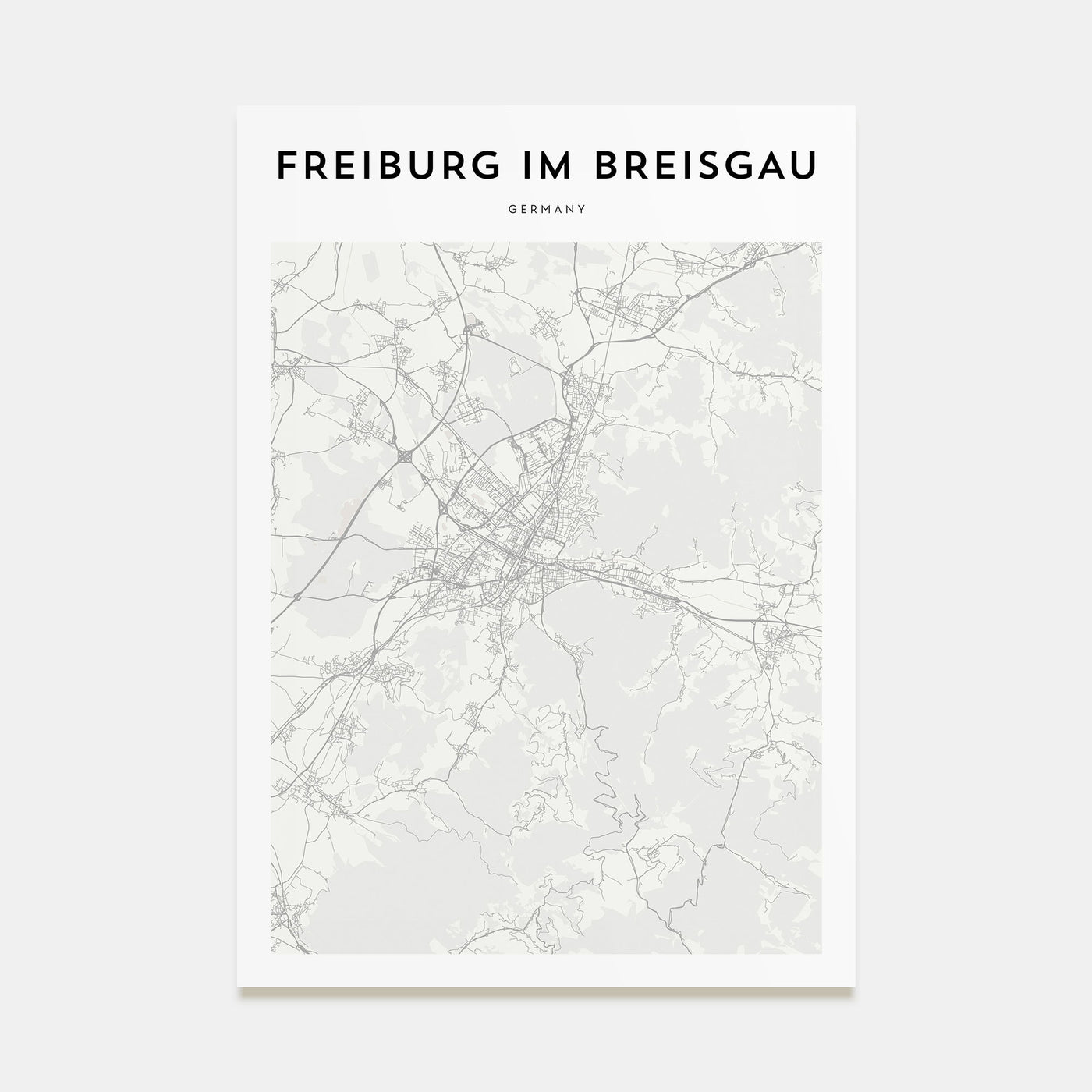 Freiburg im Breisgau Map Portrait Poster