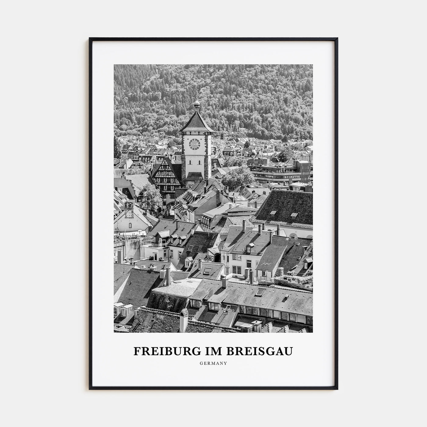 Freiburg im Breisgau Portrait B&W Poster