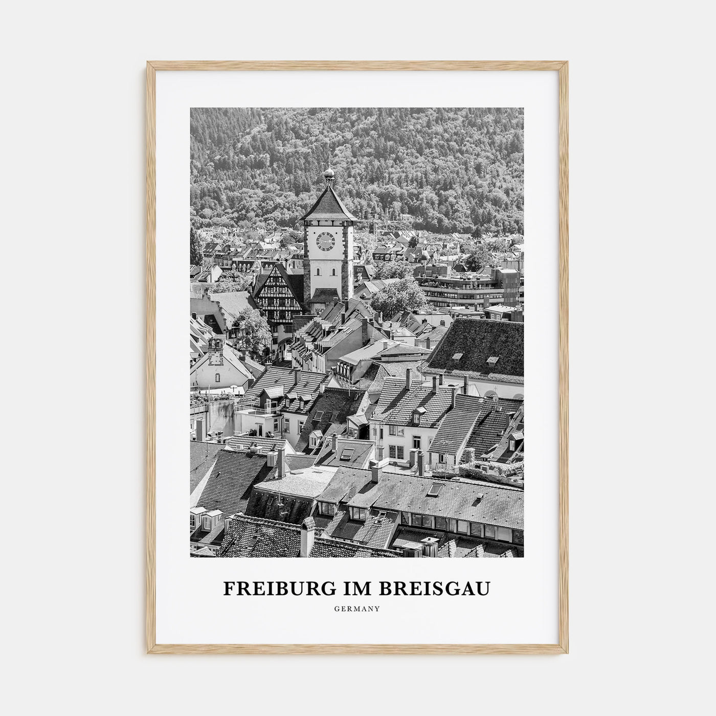 Freiburg im Breisgau Portrait B&W Poster