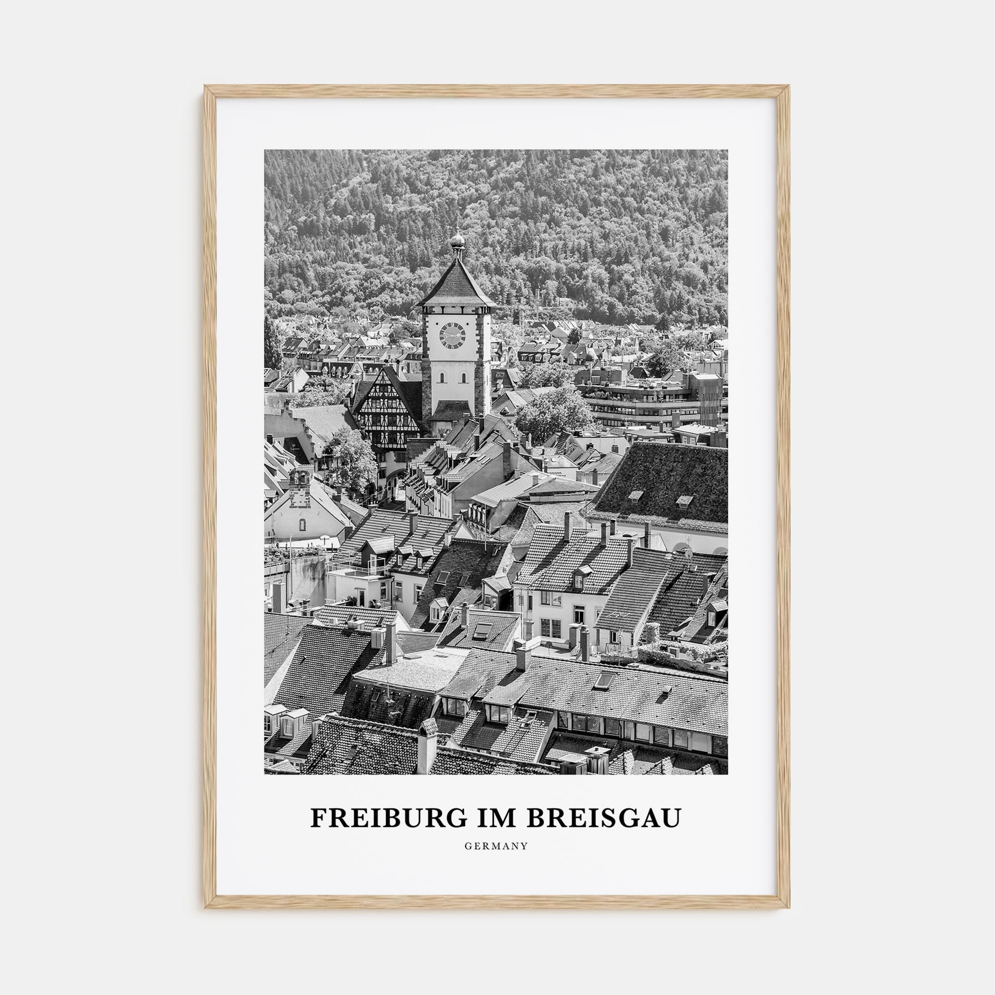Freiburg im Breisgau Portrait B&W Poster