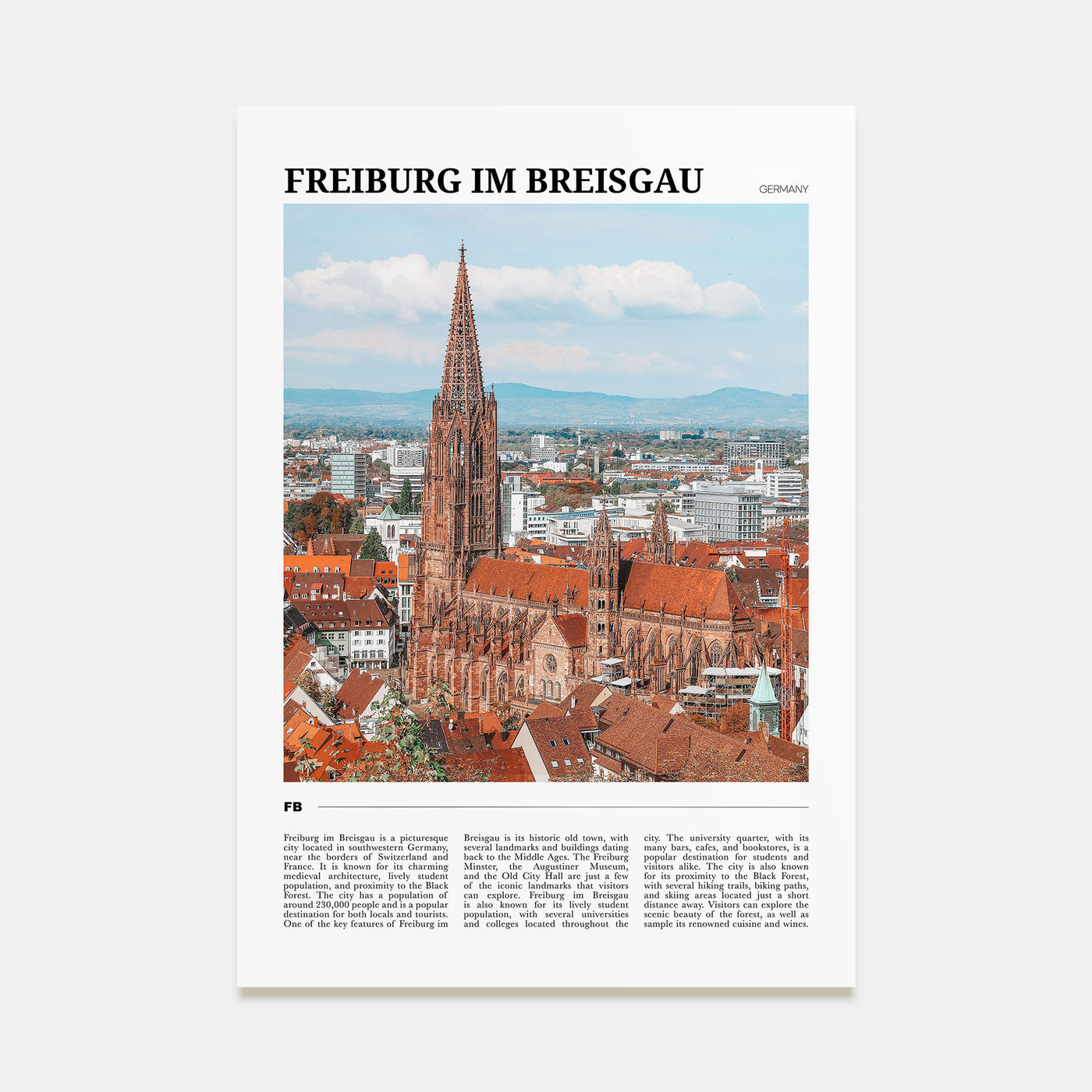 Freiburg im Breisgau Travel Color No 1 Poster