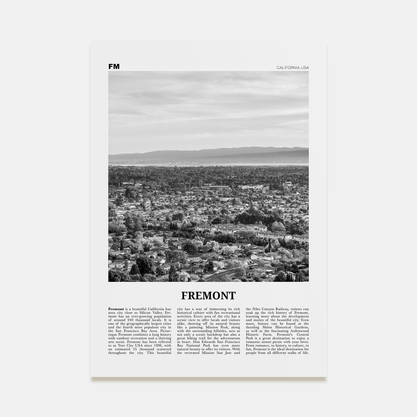 Fremont Travel B&W Poster