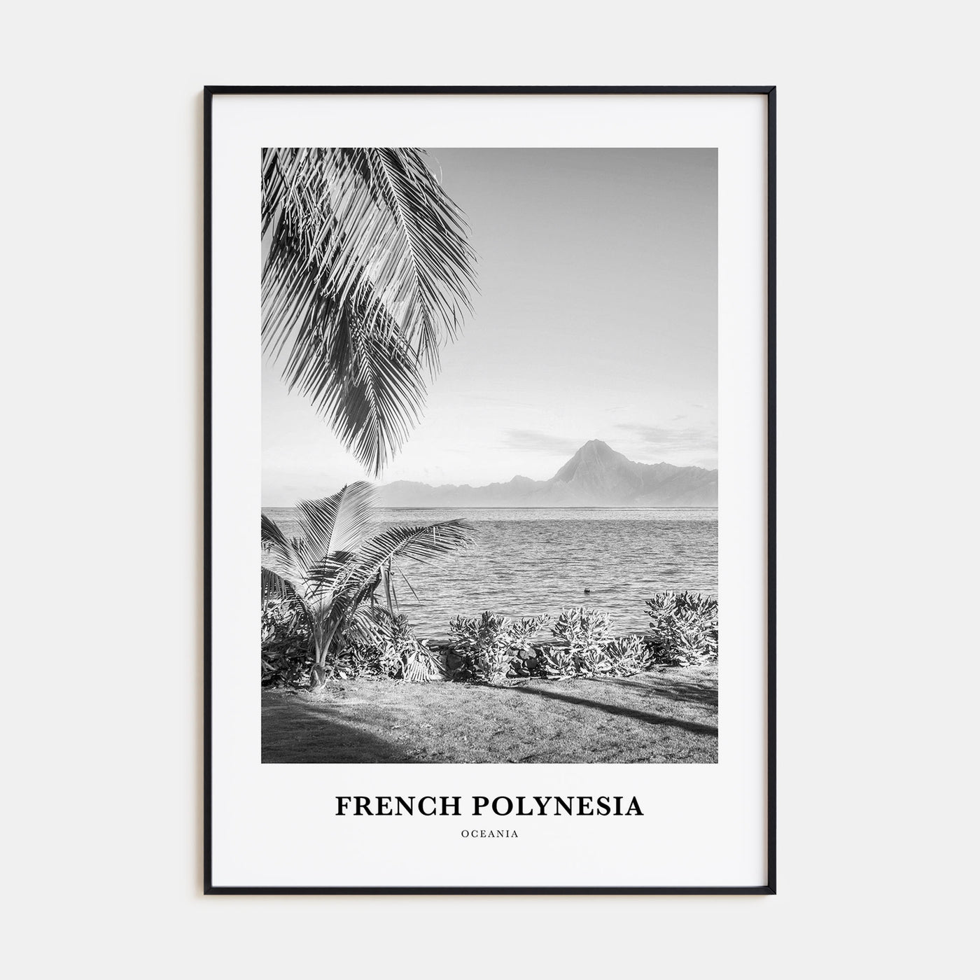 French Polynesia Portrait B&W Poster