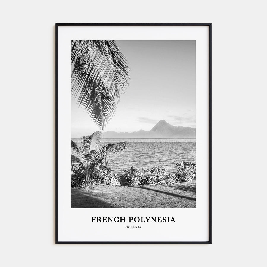 French Polynesia Portrait B&W Poster
