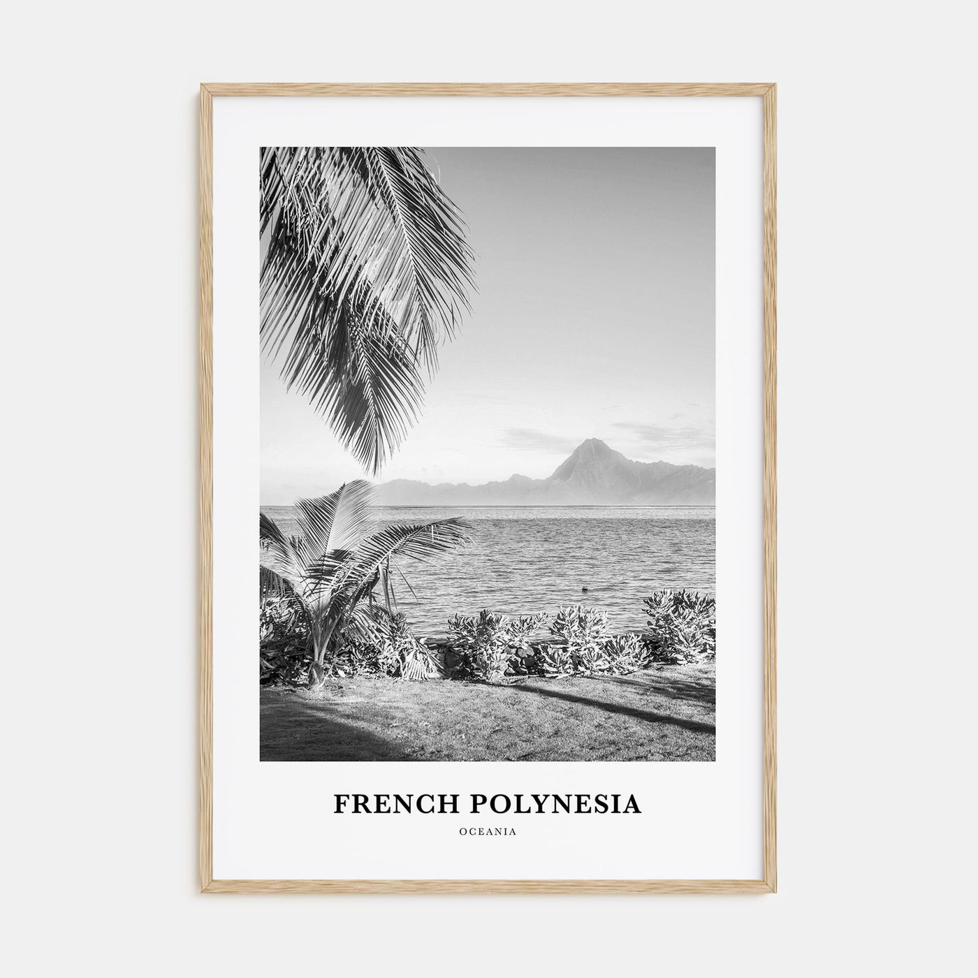 French Polynesia Portrait B&W Poster