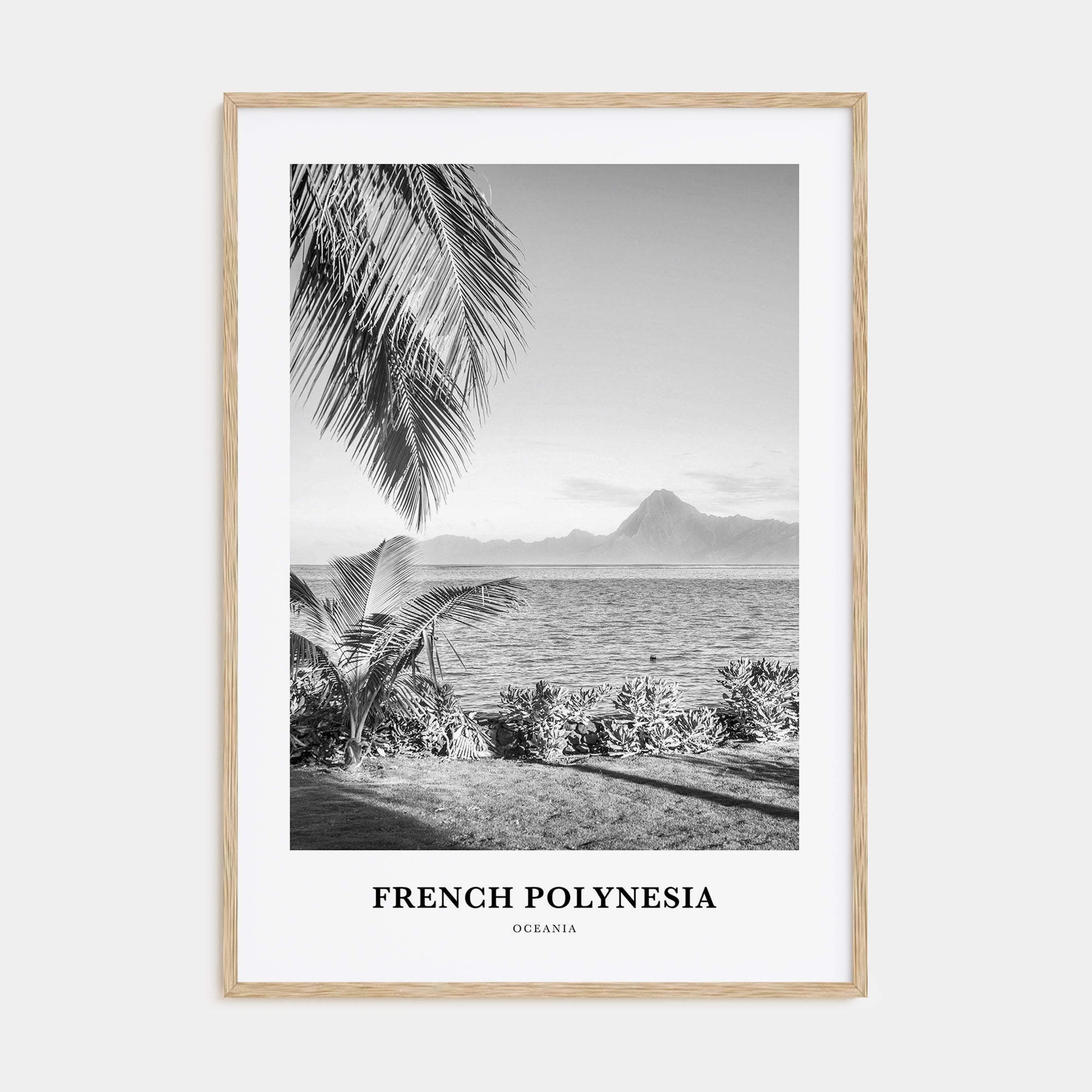 French Polynesia Portrait B&W Poster