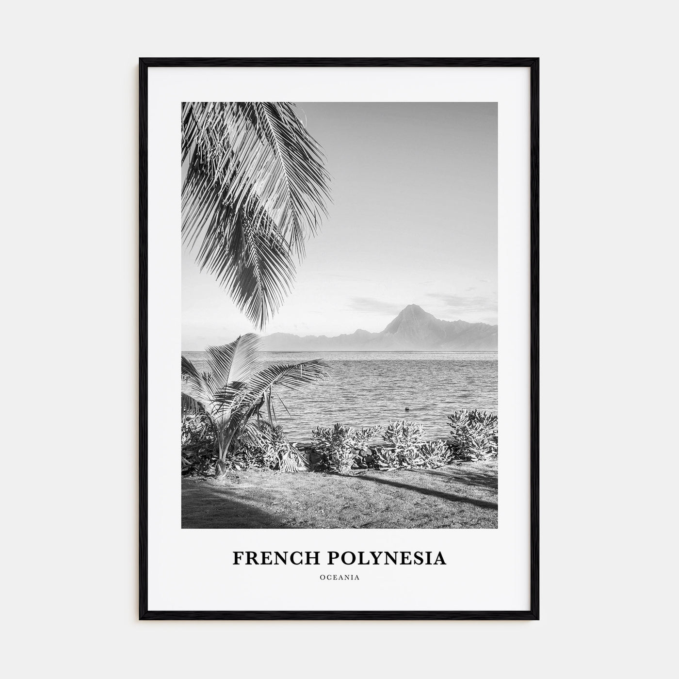 French Polynesia Portrait B&W Poster