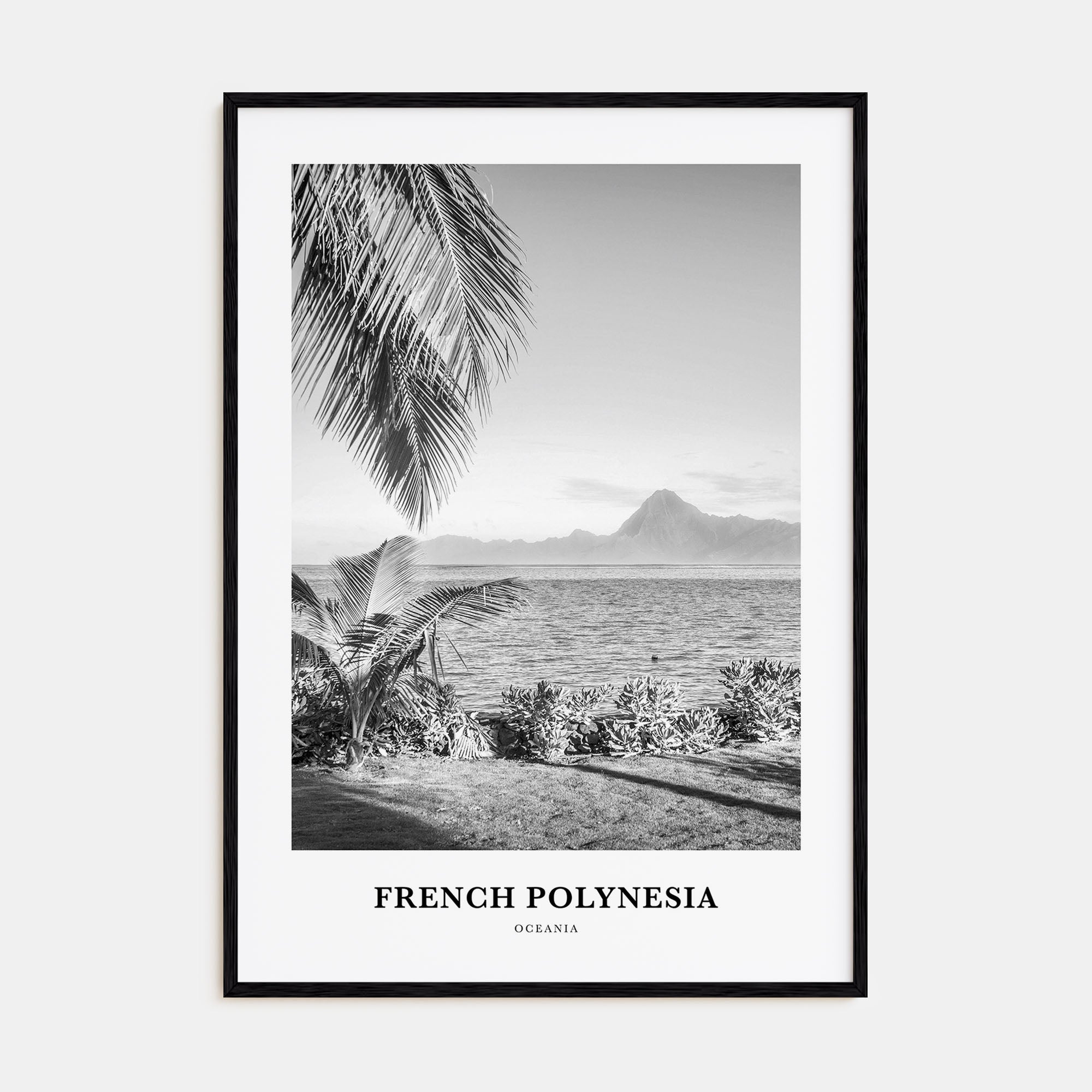 French Polynesia Portrait B&W Poster