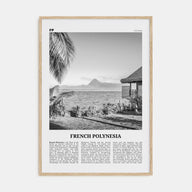 French Polynesia Travel B&W Poster