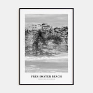 Freshwater Beach Portrait B&W Poster