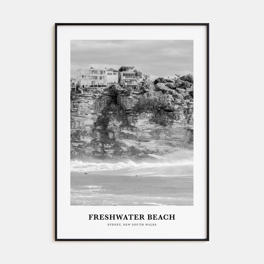 Freshwater Beach Portrait B&W Poster