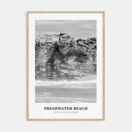 Freshwater Beach Portrait B&W Poster