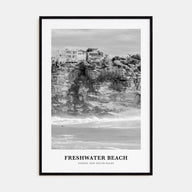 Freshwater Beach Portrait B&W Poster