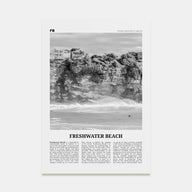 Freshwater Beach Travel B&W Poster