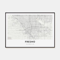 Fresno Map Landscape Poster