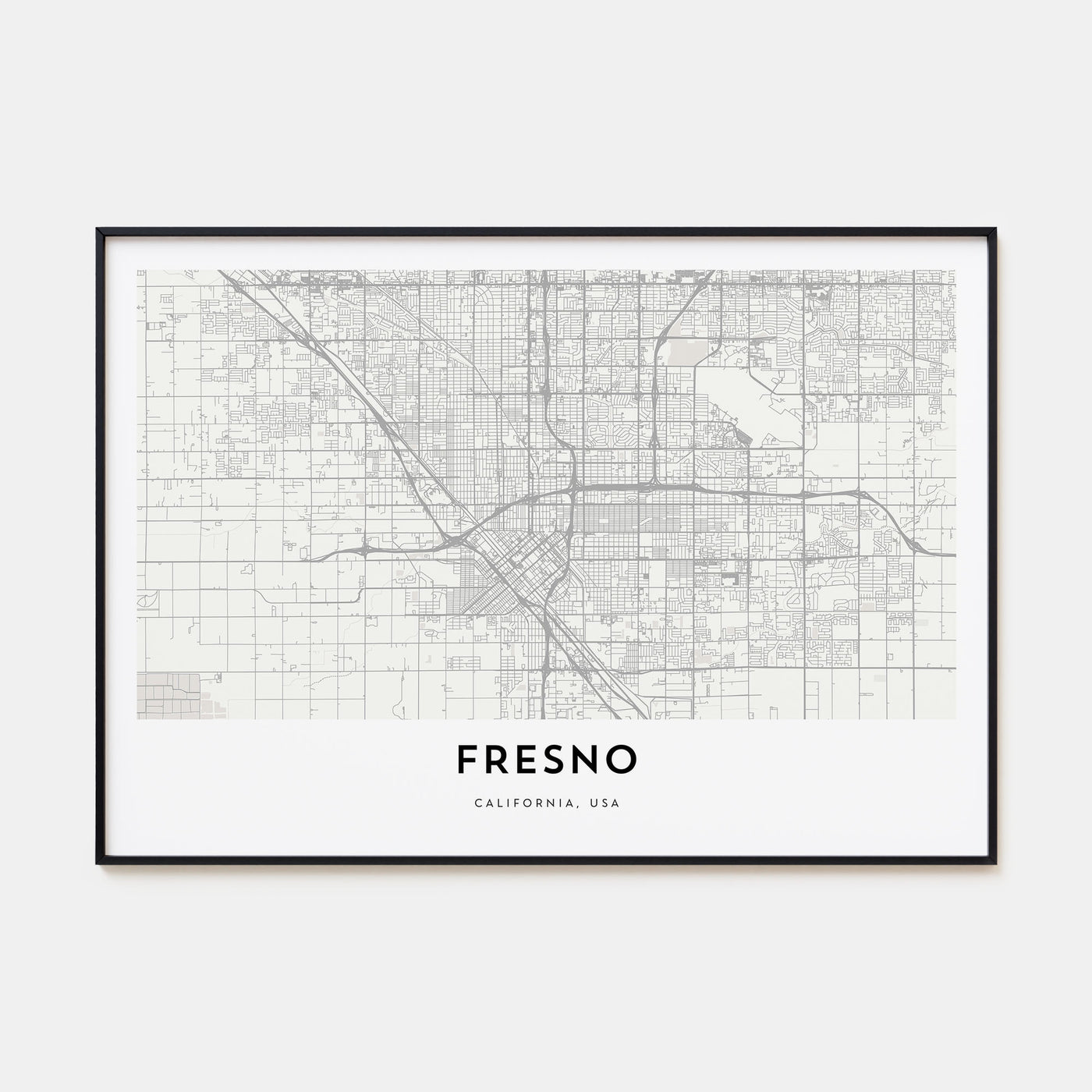 Fresno Map Landscape Poster