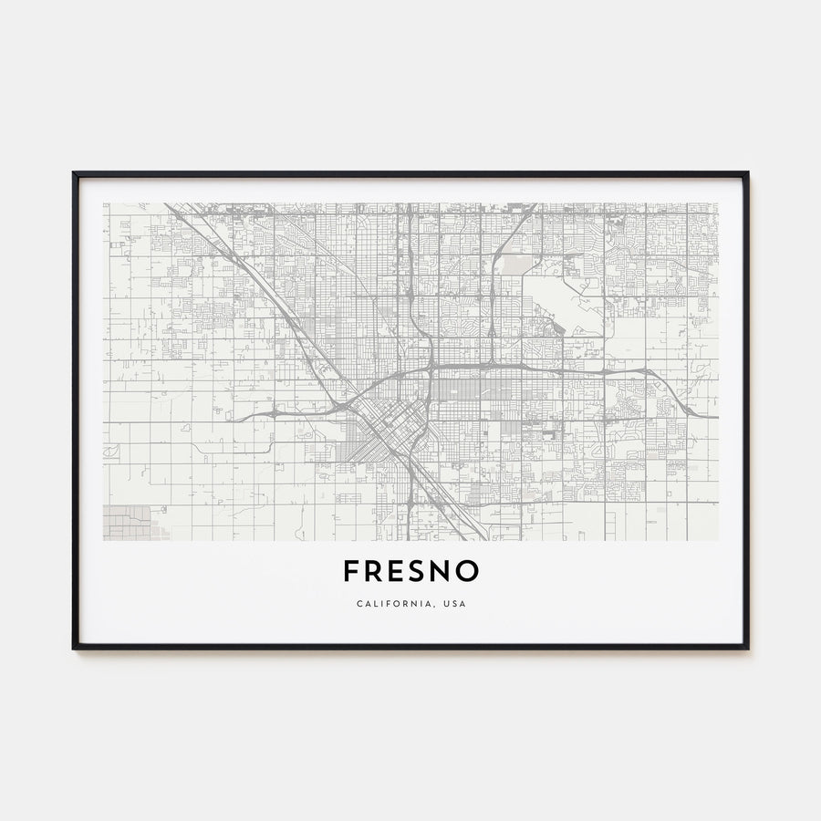 Fresno Map Landscape Poster