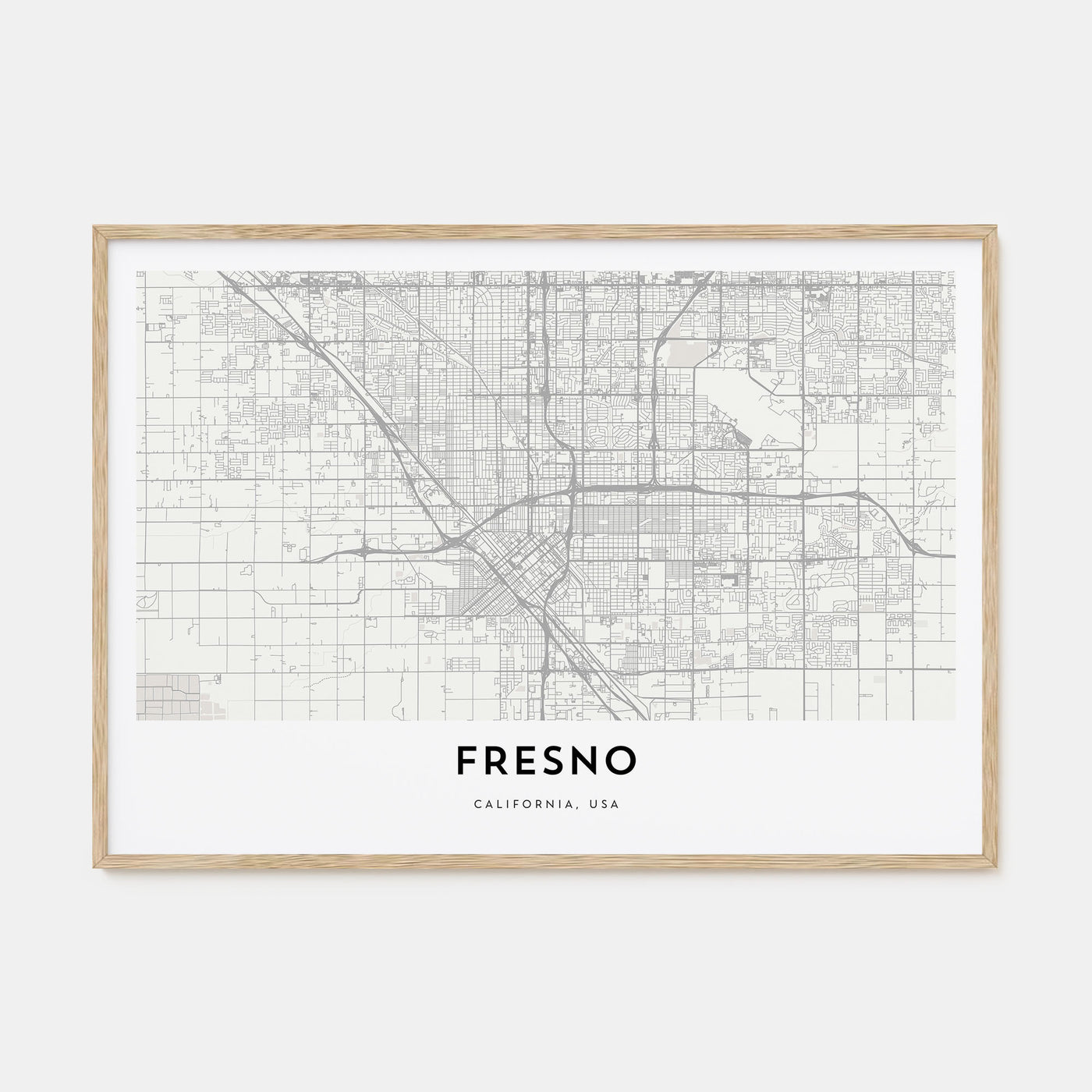 Fresno Map Landscape Poster