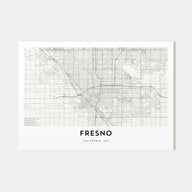 Fresno Map Landscape Poster