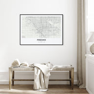 Fresno Map Landscape Poster