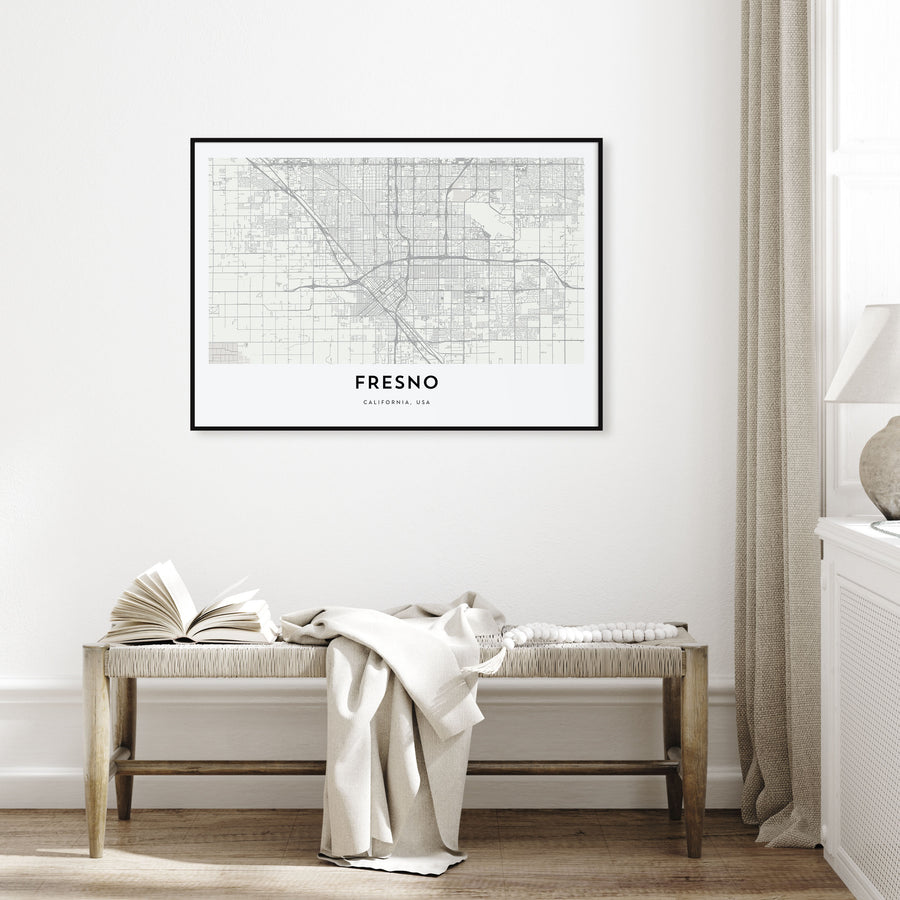 Fresno Map Landscape Poster