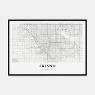 Fresno Map Landscape Poster