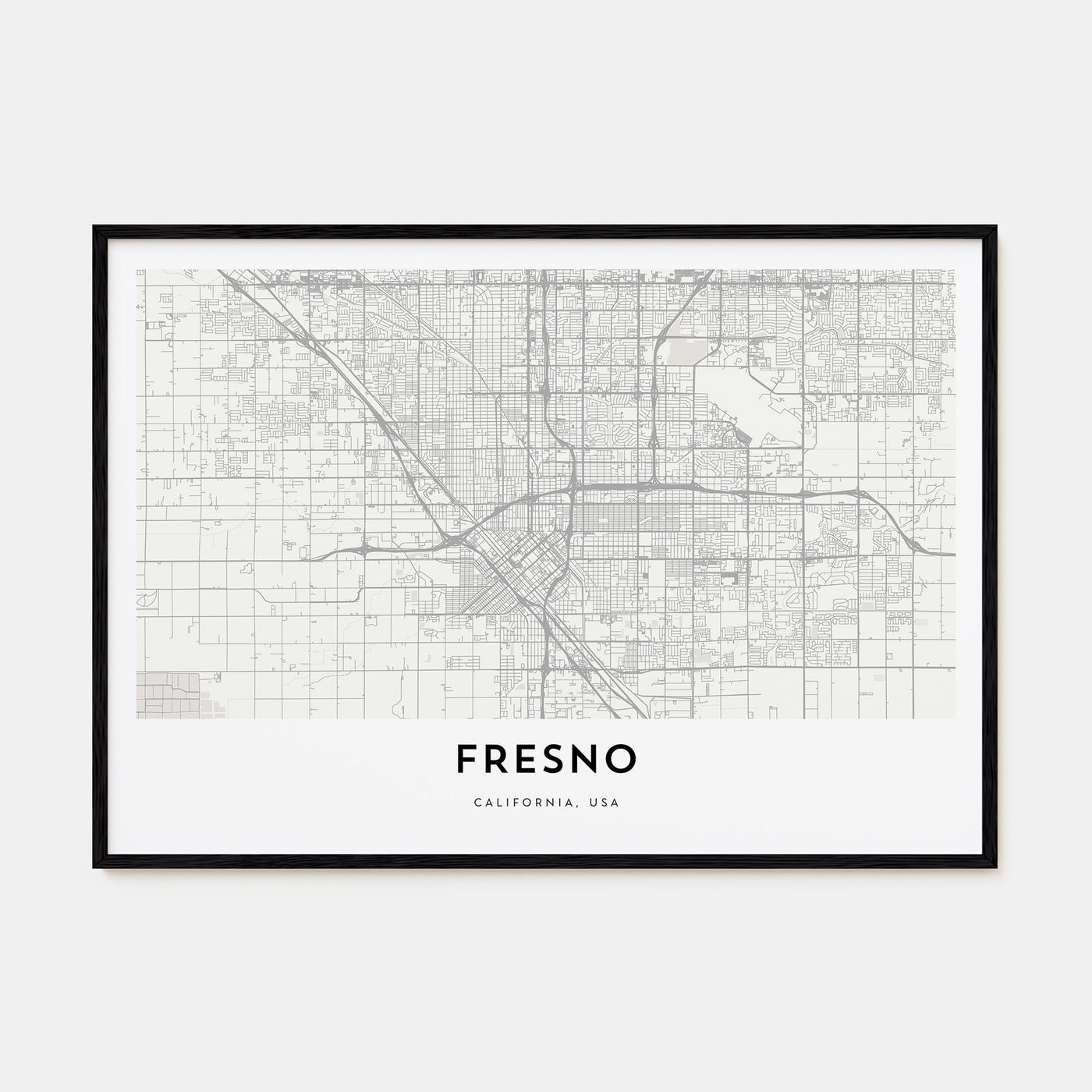 Fresno Map Landscape Poster