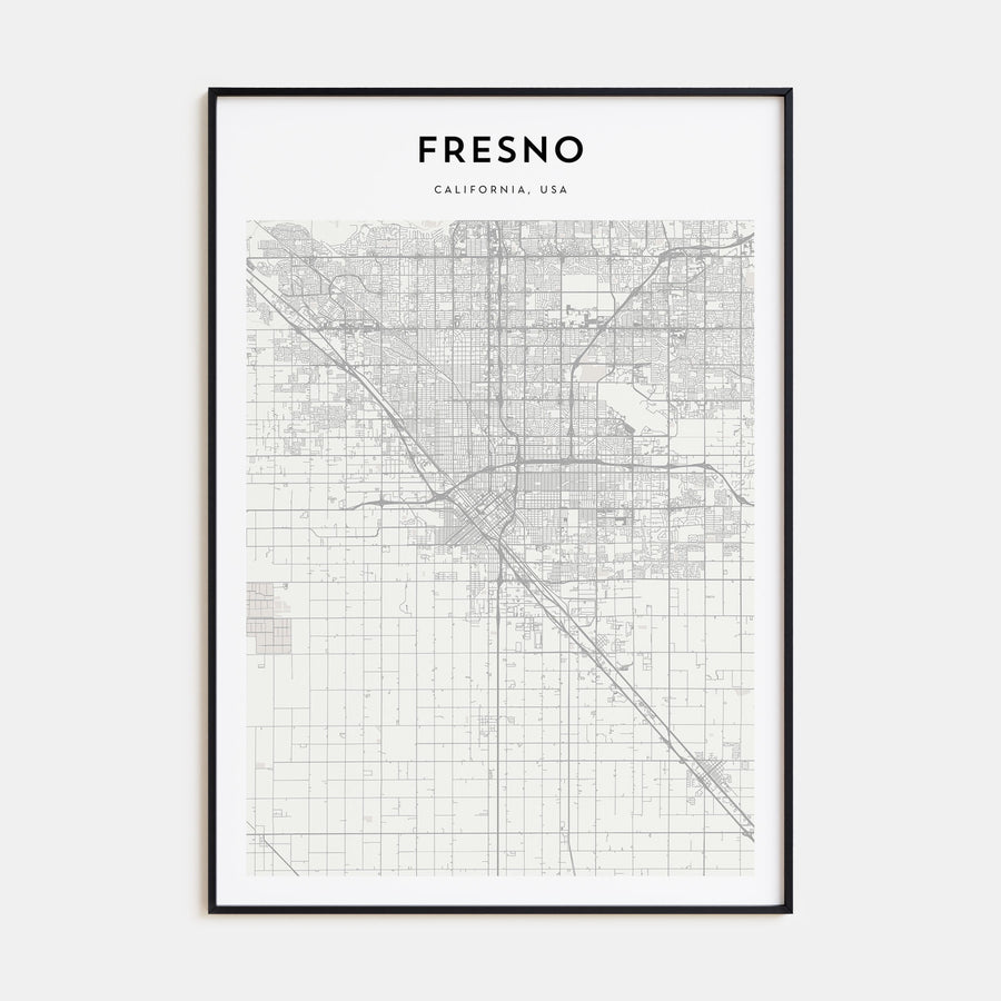 Fresno Map Portrait Poster