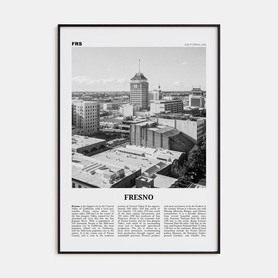 Fresno Travel B&W Poster