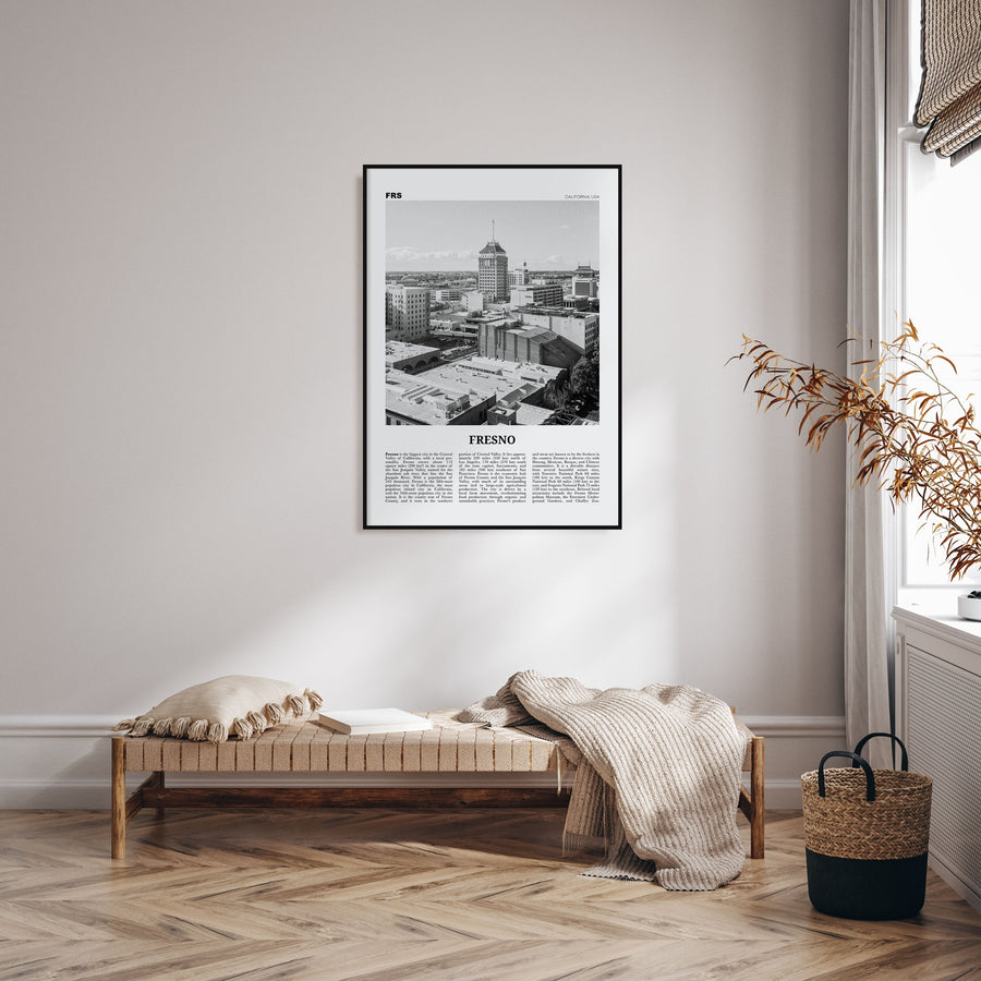 Fresno Travel B&W Poster