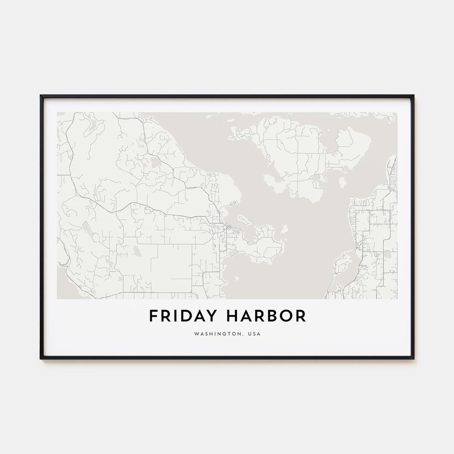 Friday Harbor Map Landscape Poster