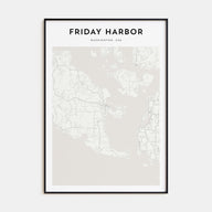 Friday Harbor Map Portrait Poster