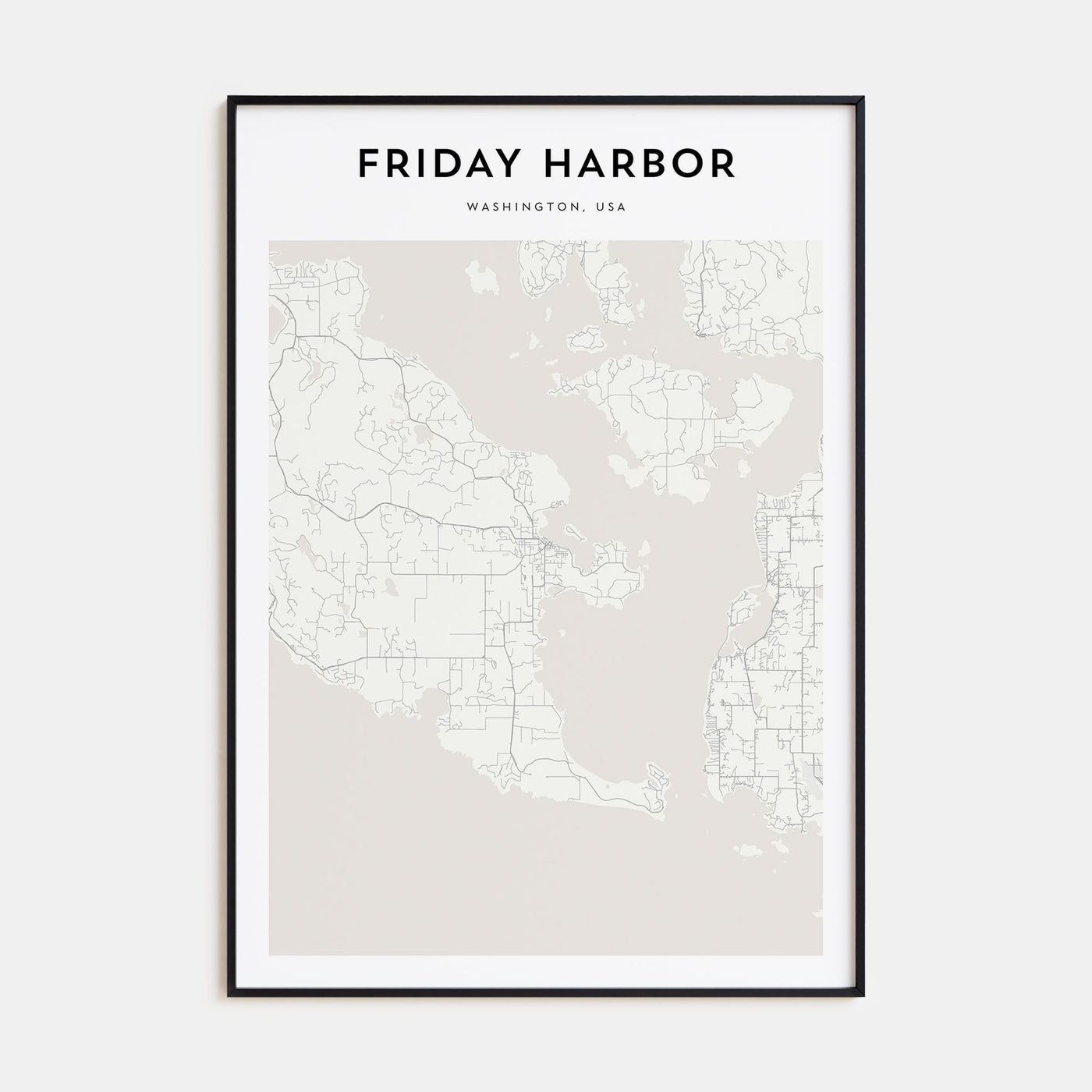 Friday Harbor Map Portrait Poster
