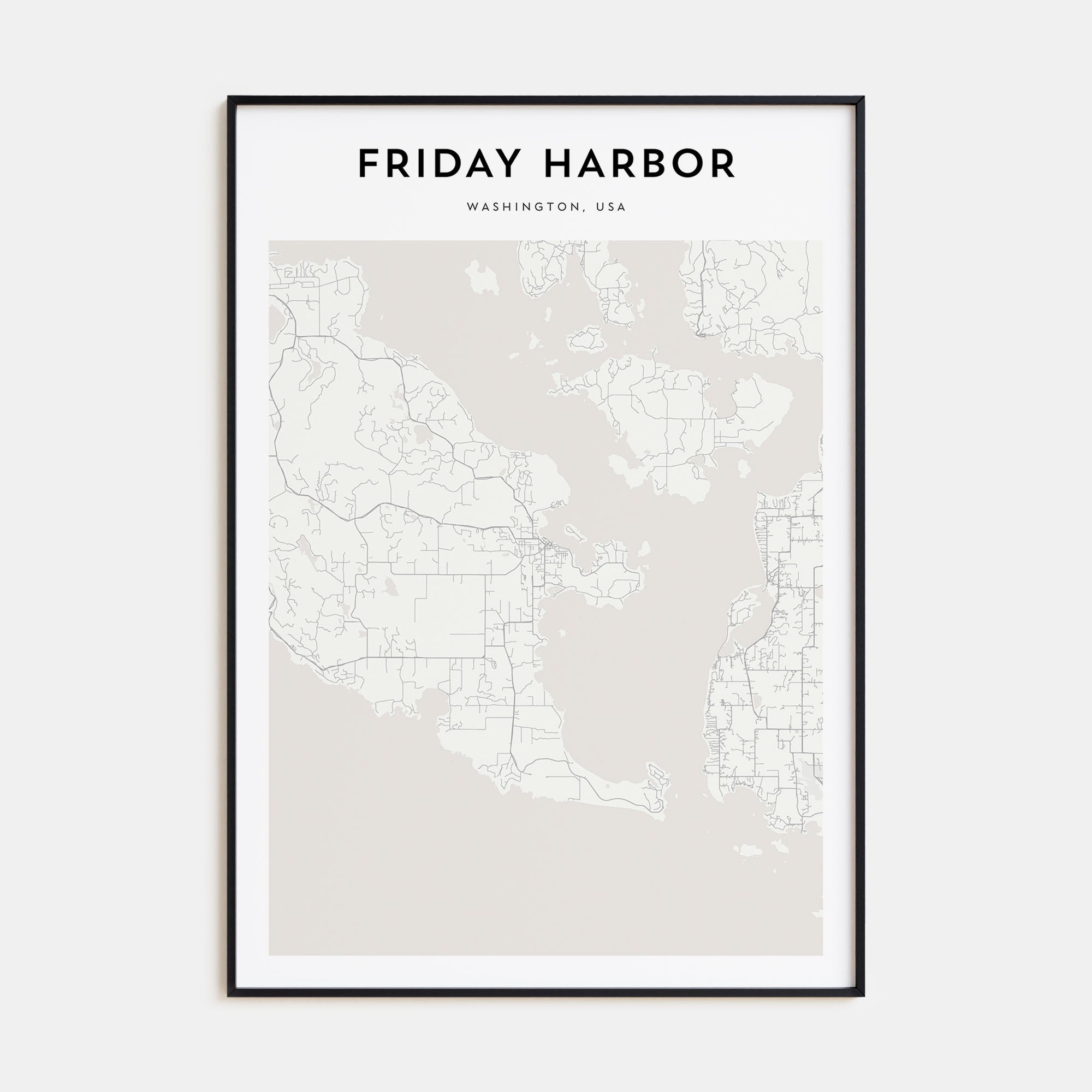 Friday Harbor Map Portrait Poster