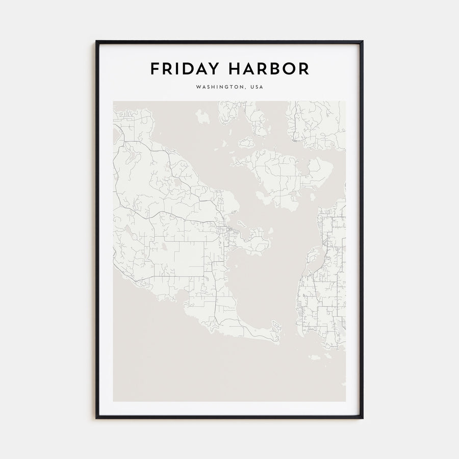 Friday Harbor Map Portrait Poster