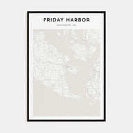 Friday Harbor Map Portrait Poster