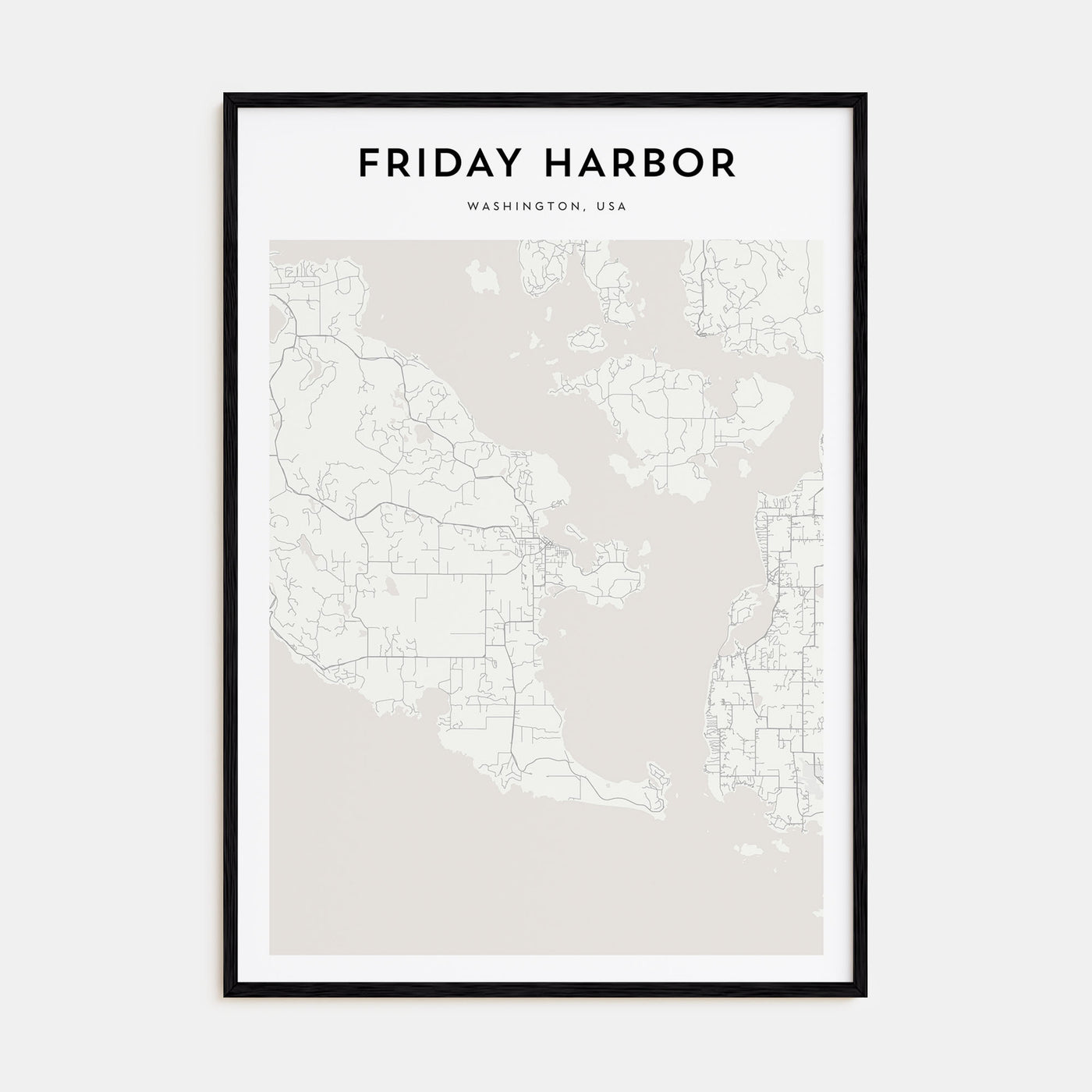 Friday Harbor Map Portrait Poster