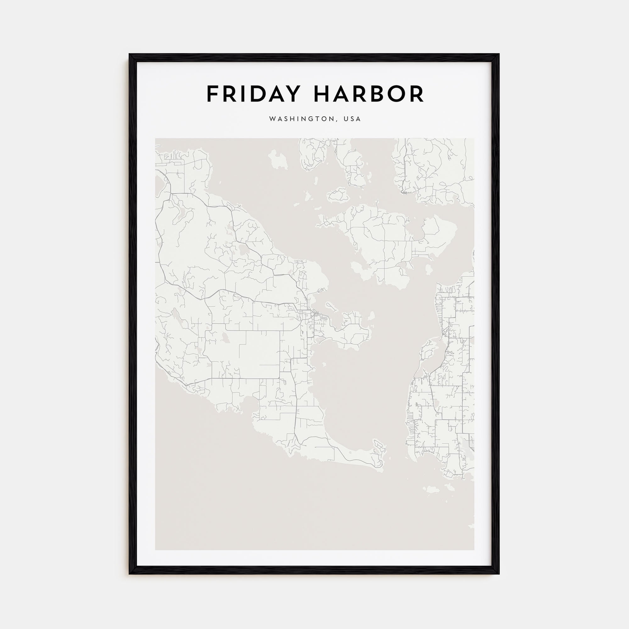 Friday Harbor Map Portrait Poster